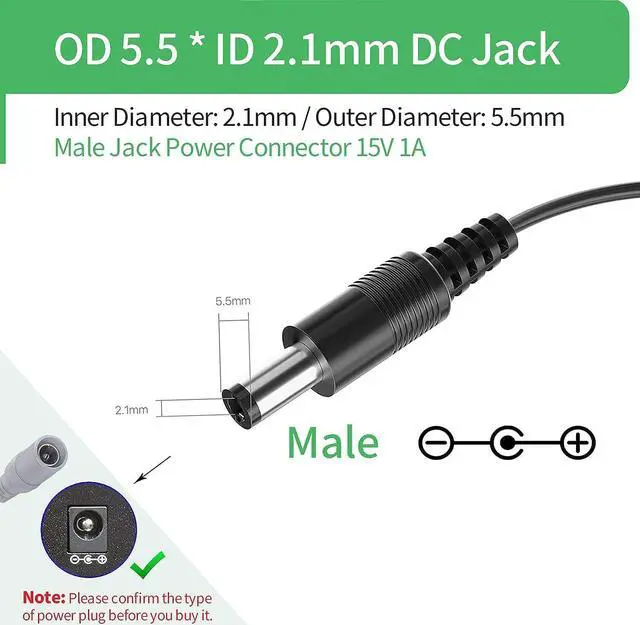 Alt view image 3 of 7 - Security-01 AC to DC 15V 1A Power Supply Adapter, Plug 5.5mm x 2.1mm,15v dc Power Supply for Litter-Robot 3,Litter Robot Power Supply,1.5 Meter Cord Length - OEM