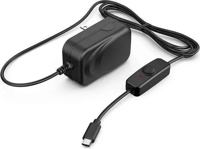 Alt view image 2 of 3 - Raspberry Pi 3 Model B B+ A+ Plus Power Supply Charger AC Adapter Cord 5V 3A PSU Micro USB 5 Feet with Power On/Off Switch, with a USB C Adapter for Raspberry Pi 4 Model B, Pi 400 - OEM