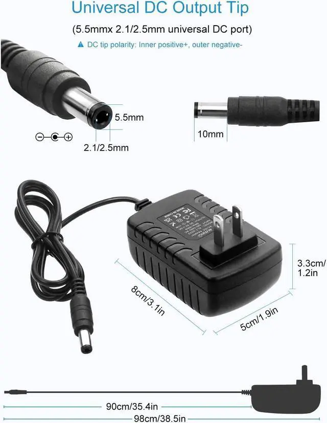 Alt view image 2 of 7 - 5V 3A Power Supply DC 5 Volt 15W 3000mA 2.5A 2A 1A Power Adapter Converter with 5.5x2.5mm 5.5x2.1mm 4.0x1.7mm 3.5x1.35mm 3.0x1.1mm 2.5x0.7mm Micro-USB Type-C Tips for Raspberry?Pi 3 4 USB-HUB - OEM