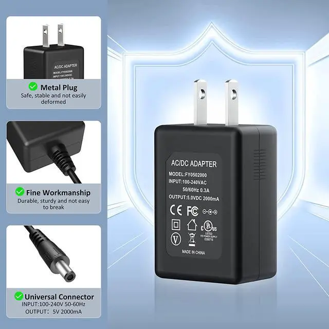 Alt view image 5 of 7 - 5V 2A AC Adapter, 5v1a Power Supply UL Listed 5V 2A Power Supply Adapter, 5V 2A LED Power Supply 100V-240V AC Power Adapter Wall Charger for TV Box, Camera, Speaker,Router & More DC 5V Devices - OEM