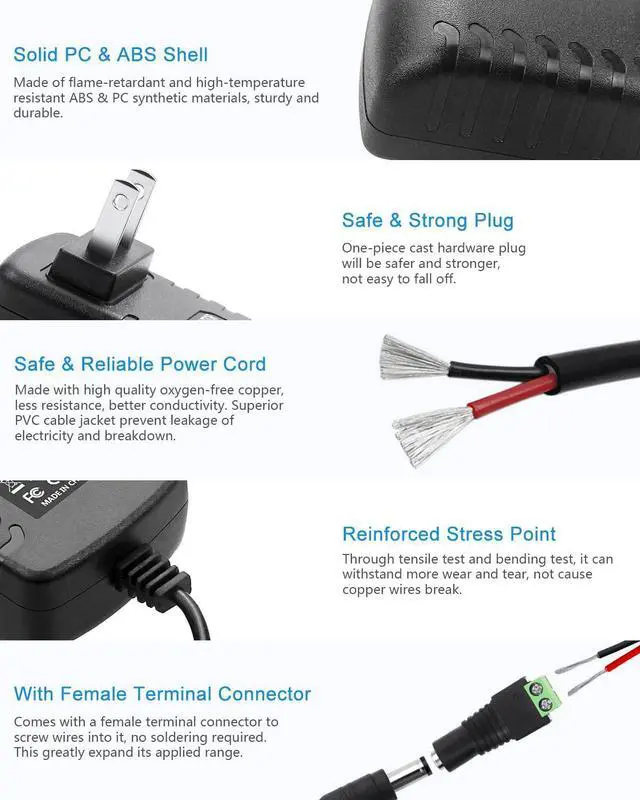 Alt view image 5 of 7 - 5V 3A 15W AC 100V~240V to DC Power Supply Adapter Converter 5.5X 2.5mm 5.5x2.1mm Plug for WS2812B WS2811 WS2801 SK6812 LED Pixel Strip Light CCTV Camera Security System - OEM