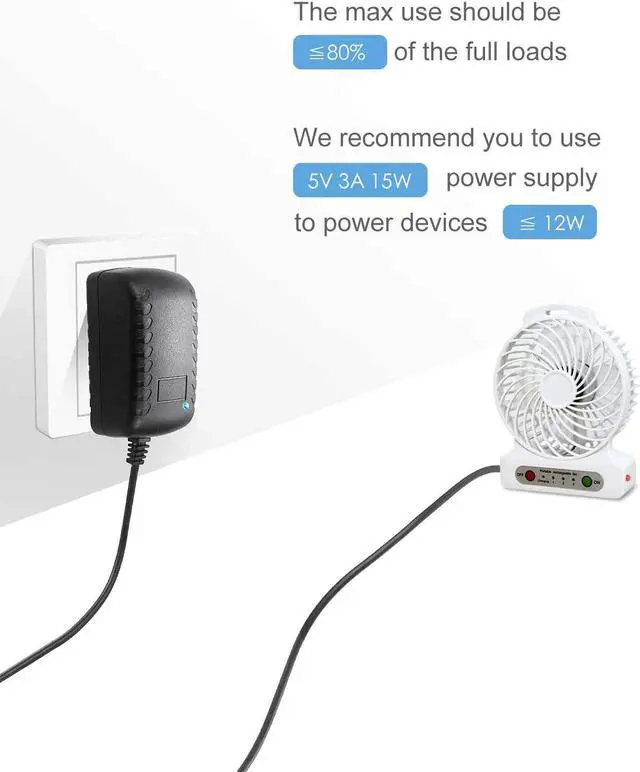 Alt view image 7 of 7 - 5V 3A 15W AC 100V~240V to DC Power Supply Adapter Converter 5.5X 2.5mm 5.5x2.1mm Plug for WS2812B WS2811 WS2801 SK6812 LED Pixel Strip Light CCTV Camera Security System - OEM