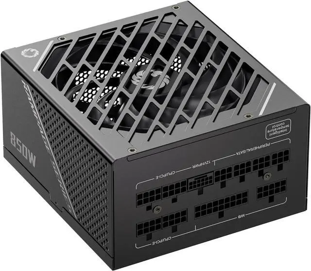 Main image of GAMEMAX Rampage Series 850W PCIe 5.0 80 Plus Gold Certified Fully Modular Power Supply, 135mm F.D.B Fan, 105°C Japanese Caps, 10 Year Warranty, GX850, Black - OEM