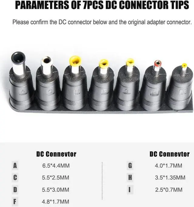 Alt view image 5 of 7 - Universal AC DC Adapter 15V 2A 1.5A 1A 0.5A 30W Power Supply 5.5*2.1mm with 7 DC Jacks 6.5*4.4mm/ 5.5x2.5mm/ 5.5x3.0mm/ 4.8x1.7mm/ 4.0x1.7mm/ 3.5x1.35mm/ 2.5x0.7mm 15.0V Charger Transformer Plug - OEM