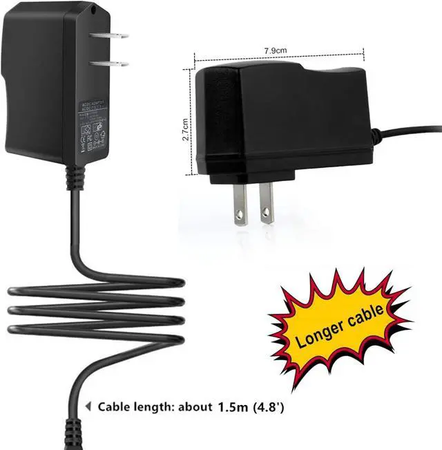 Alt view image 3 of 7 - GuanTing4.8' Long Cable AC Adapter 5V 2A Power Supply Charger AC110V to DC5V 2000mA 1500mA 1000mA 500mA Power Adapter 5 Volt Converter Transformer ac dc Adapter - OEM