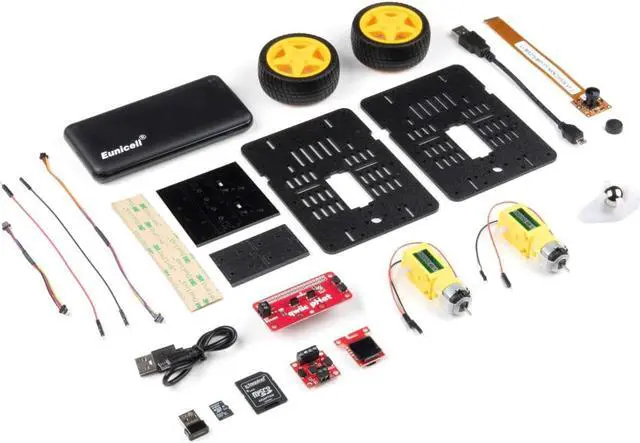 Main image of SparkFun JetBot AI Kit v3.0 (Without Jetson Nano) Includes: 64GB MicroSD Card EDIMAX WiFi Adapter SparkFun Qwiic Motor Driver Micro OLED Breakout Leopard Imaging 136FOV Wide Angle Camera and More - OEM