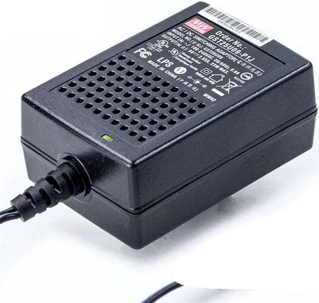 Main image of MW Mean Well Wall-Mounted Adaptor GST25U05/07/09/12/15/18/24/28/48-P1J Industrial US-Type General Size Reliable Green Adaptor (GST25U09-P1J) - OEM