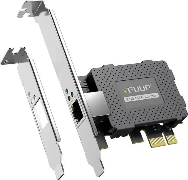 Main image of 2.5GBase-T PCIe Network Adapter, 2500/1000/100Mbps PCI Express Gigabit Ethernet Card RJ45 LAN Controller Support Windows Server/Windows, Standard and Low-Profile Brackets Included