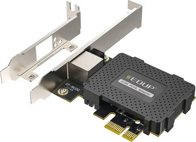 Alt view image 2 of 7 - 2.5GBase-T PCIe Network Adapter, 2500/1000/100Mbps PCI Express Gigabit Ethernet Card RJ45 LAN Controller Support Windows Server/Windows, Standard and Low-Profile Brackets Included