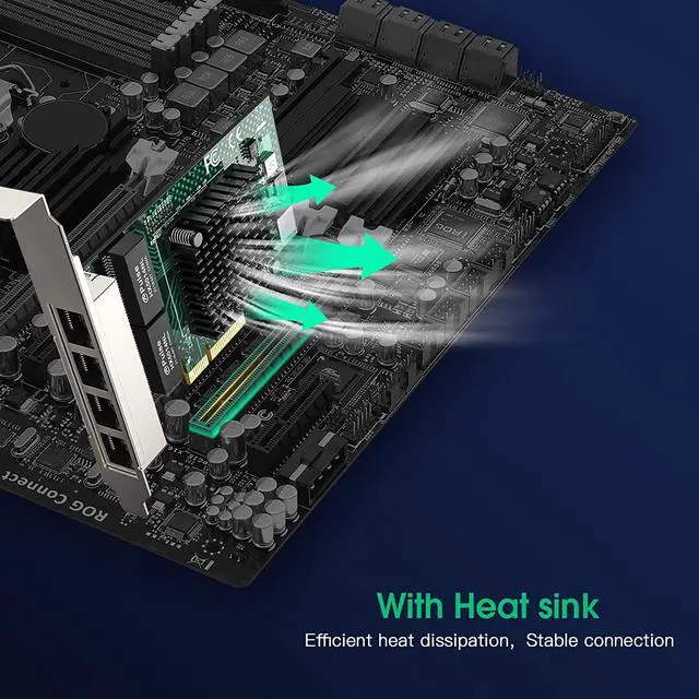 Alt view image 4 of 7 - Gigabit Quad Port Ethernet Server Adapter NetXtreme BCM5719 RJ45 Quad-Port Network Card PCI Express 1000M NIC Ethernet Card with Low Profile for Windows Server/Linux/Ubuntu/Freebsd/VMware ESX