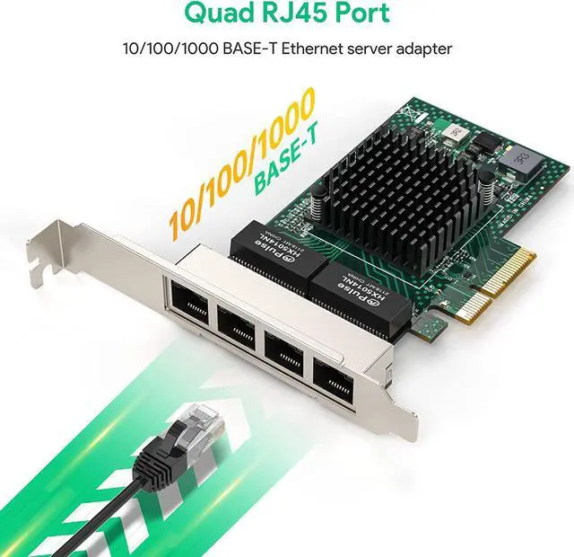 Alt view image 7 of 7 - Gigabit Quad Port Ethernet Server Adapter NetXtreme BCM5719 RJ45 Quad-Port Network Card PCI Express 1000M NIC Ethernet Card with Low Profile for Windows Server/Linux/Ubuntu/Freebsd/VMware ESX