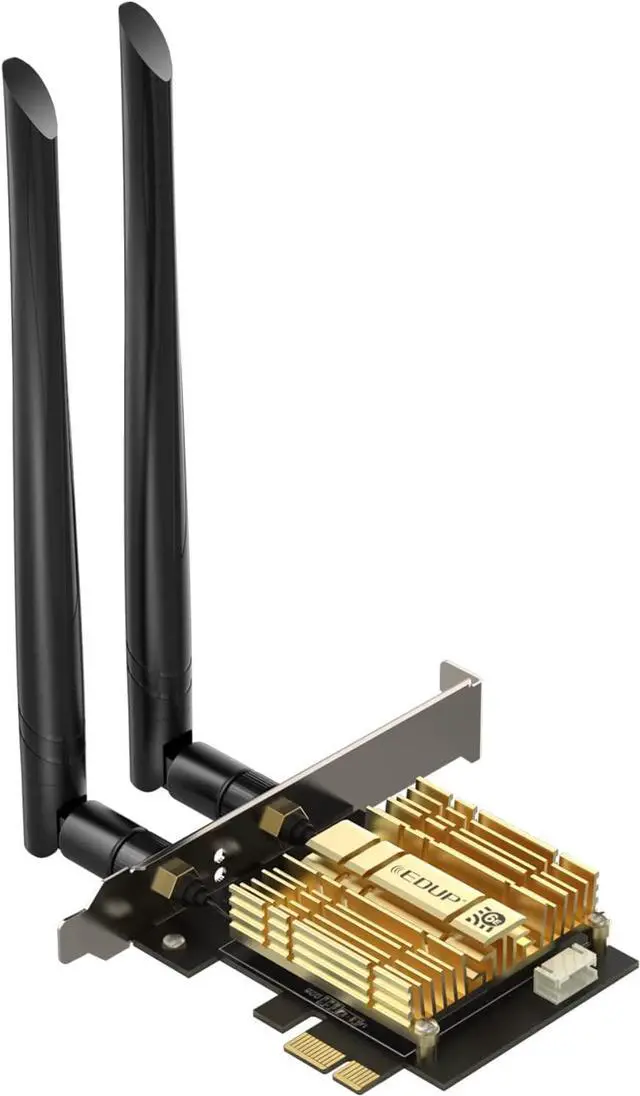 Main image of EDUP  WiFi 6E AX210 PCIE WiFi Card Bluetooth5.2 with Heat Sink Upgrade to 6GHz/5GHz/2.4GHz Tri-Band, Up to 5400Mbps,160MHz,Ultra-Low Latency,OFDMA,MU-MIMO,Support Windows 11/10 64Bit