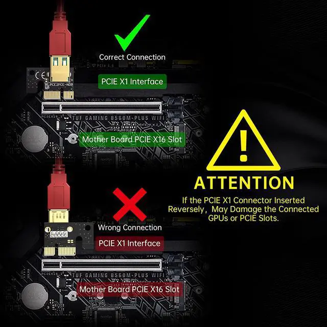Alt view image 6 of 7 - EDUP  PCIe GPU Riser Express Cable with 5 Solid Capacitors,Marque Light,16X to 1X Bitcoin/Ethereum ETH Mining Mini Graphics Riser Card Adapter Pack of 2