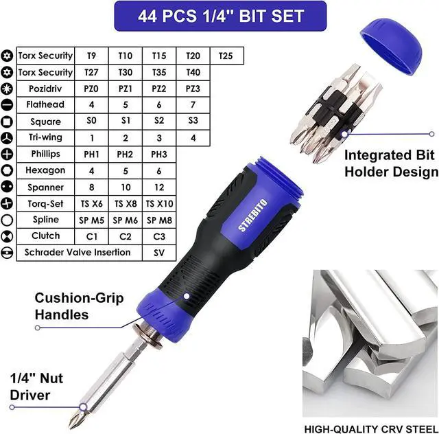 Alt view image 2 of 7 - Precision Screwdriver Set 191-Piece Multi-Bit Screwdriver 1/4 Inch Nut Driver Home Improvement Tool Electronic Repair Kit for Computer, iPhone, Laptop, PC, Cell Phone, PS4, Xbox, Nintendo