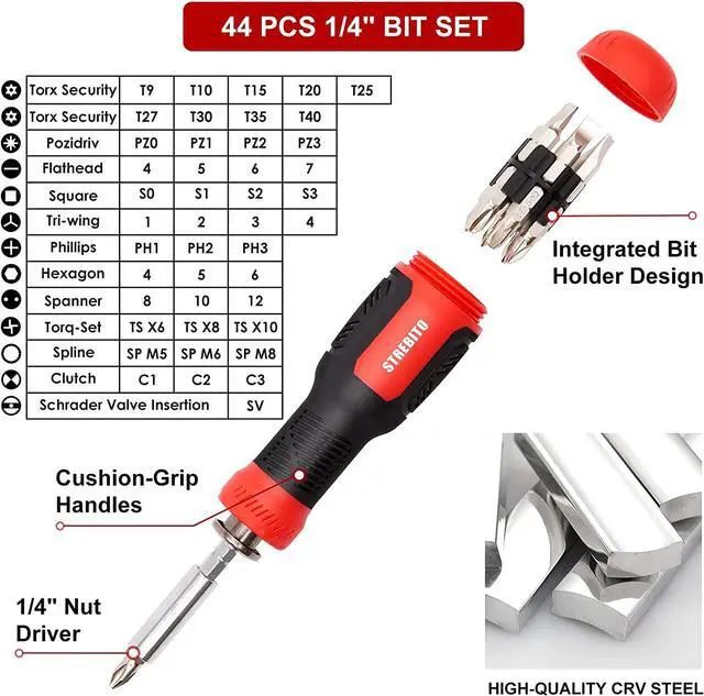 Alt view image 2 of 7 - Precision Screwdriver Set 191-Piece Multi-Bit Screwdriver 1/4 Inch Nut Driver Home Improvement Tool Electronic Repair Kit for Computer, iPhone, Laptop, PC, Cell Phone, PS4, Xbox, Nintendo