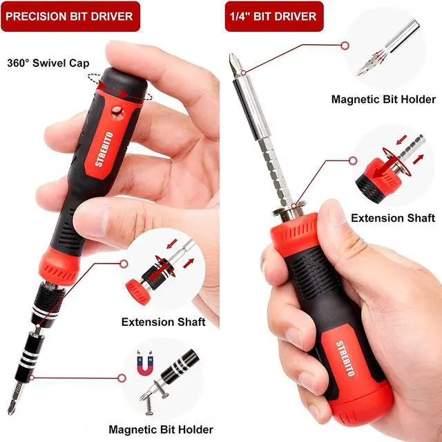 Alt view image 4 of 7 - Precision Screwdriver Set 191-Piece Multi-Bit Screwdriver 1/4 Inch Nut Driver Home Improvement Tool Electronic Repair Kit for Computer, iPhone, Laptop, PC, Cell Phone, PS4, Xbox, Nintendo