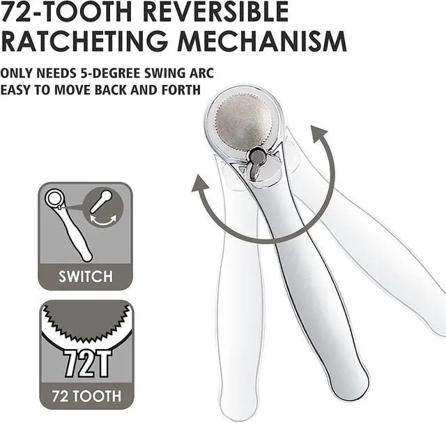 Alt view image 3 of 7 - Right Angle Screwdriver 32-Piece 1/4 Inch Mini Ratchet Set Low Profile Offset Screwdriver Bit Set with 72-Tooth Ratcheting Wrench Stubby Ratchet 90 Degree Screwdriver for Small Spaces