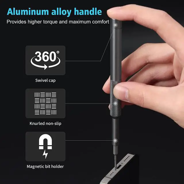 Alt view image 4 of 7 - Small Screwdriver Set 39 in 1 Precision Screwdriver Set, Electronics Tool Kit Screwdriver Kit - PC, Laptop, RC, Computer, Phone Repair Kit, S2 Steel Long Bits - Torx, Pentalobe, Triwing