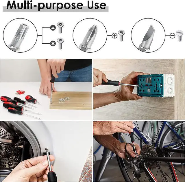 Alt view image 7 of 7 - Multi-Bit Precision Screwdriver Set 191-Piece and Reversible Screwdriver Set 17-Piece Bundle, Screw Driver Set for Electronic Repair and Home Improvement