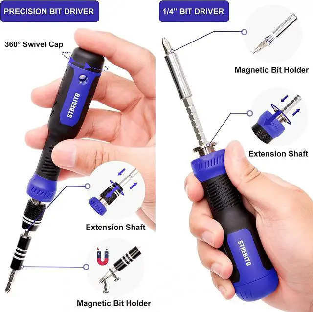 Alt view image 4 of 7 - Precision Screwdriver Set 191-Piece Multi-Bit Screwdriver 1/4 Inch Nut Driver Home Improvement Tool Electronic Repair Kit for Computer, iPhone, Laptop, PC, Cell Phone, PS4, Xbox, Nintendo