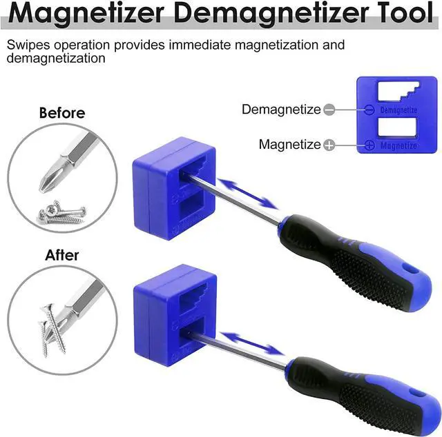 Alt view image 5 of 7 - Screwdriver Set 17-Piece, Assorted Phillips Slotted Torx Screw Driver Set with Magnetizer Demagnetizer Tool, Cushion Grip Screw Driversets Set - 6 Phillips, 6 Flat Head, T5-T30 Torx Security