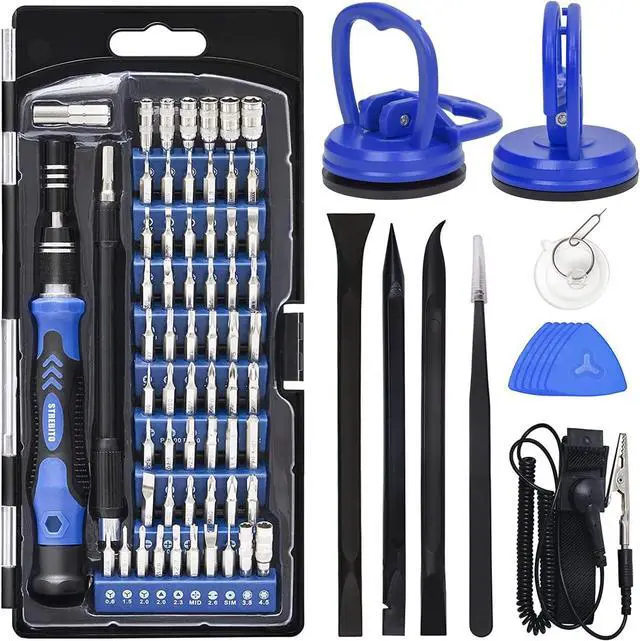 Main image of Precision Screwdriver Set 79-Piece + 2-Piece Suction Cups LCD Screen Remover For Computer, iPhone, Laptop, Cell Phone, Macbook, PS4/5, Tablet Electronics Repair