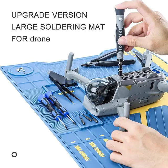 Alt view image 4 of 7 - UF-TOOLS 4.5 MM Thicken Silicone Electronics Work Mat, 20.3 x 14.4 Inch Large Soldering Mat Heat Insulation Anti-Static Magnetic Work Station for Soldering Iron, Phone, Computer, Watch Repair