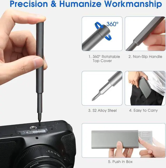 Alt view image 3 of 7 - UF-TOOLS 48 in 1 Precision Screwdriver Set, Upgraded Version S2 Steel Magnetic Mini Repair Tool Kit with Magnetic Case for Tablet, Computer, Eyeglasses, Toys, Watches, Mac, iPad