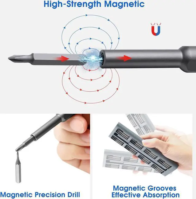 Alt view image 4 of 7 - UF-TOOLS 48 in 1 Precision Screwdriver Set, Upgraded Version S2 Steel Magnetic Mini Repair Tool Kit with Magnetic Case for Tablet, Computer, Eyeglasses, Toys, Watches, Mac, iPad