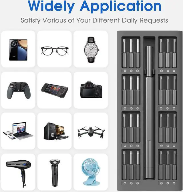 Alt view image 6 of 7 - UF-TOOLS 48 in 1 Precision Screwdriver Set, Upgraded Version S2 Steel Magnetic Mini Repair Tool Kit with Magnetic Case for Tablet, Computer, Eyeglasses, Toys, Watches, Mac, iPad