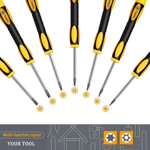 Alt view image 2 of 7 - Kingsdun 12Pcs Magnetic Torx Screwdriver Sets with T3 T4 T5 T6 T7 T8 T10 Star Screwdrivers, Stainless Steel Tweezers & Philip Slotted Screwdrivers for Phone/Mac/Camera/Computer Repairing