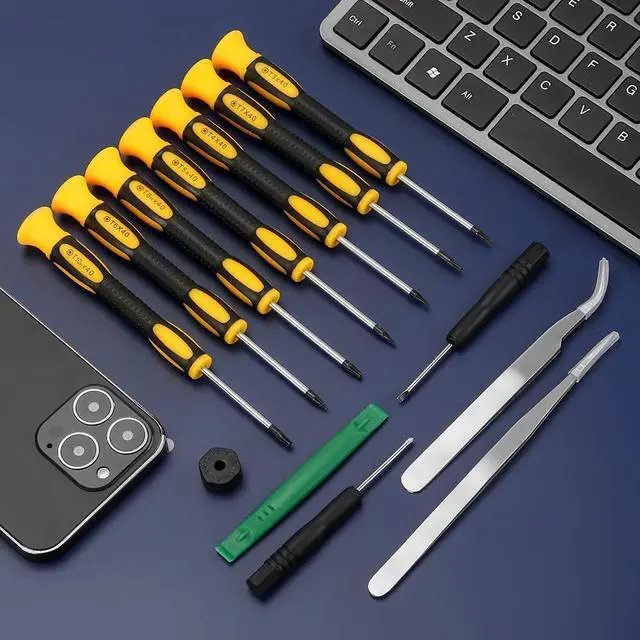Alt view image 7 of 7 - Kingsdun 12Pcs Magnetic Torx Screwdriver Sets with T3 T4 T5 T6 T7 T8 T10 Star Screwdrivers, Stainless Steel Tweezers & Philip Slotted Screwdrivers for Phone/Mac/Camera/Computer Repairing