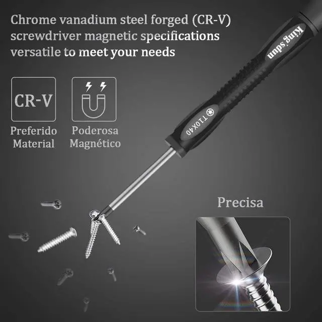 Alt view image 3 of 7 - 12 in 1 Torx Screwdriver Sets, Magnetic Precision Screwdrivers with T3 T4 T5 T6 T7 T8 T10 Repair Kit, ESD Tweezers & Philip Slotted Star Screwdrivers for Camera/Mac/Computer/Xbox/PS4