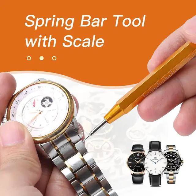 Alt view image 5 of 7 - Kingsdun Watch Repair Kit, Professional Watch Battery Replacement Tool Watchband Link & Back Remover Spring Bar Tool Kit with Carrying Case & Instruction Manual