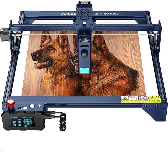 ATOMSTACK A5 M50 Pro Laser Engraver, 5.5W Fixed-Focus 0.08mm Compressed  Spot Laser Cutter and Engraving Machine for Wood Metal with Terminal Panel  for Offline Engraving, Engraving Area 410x400mm 