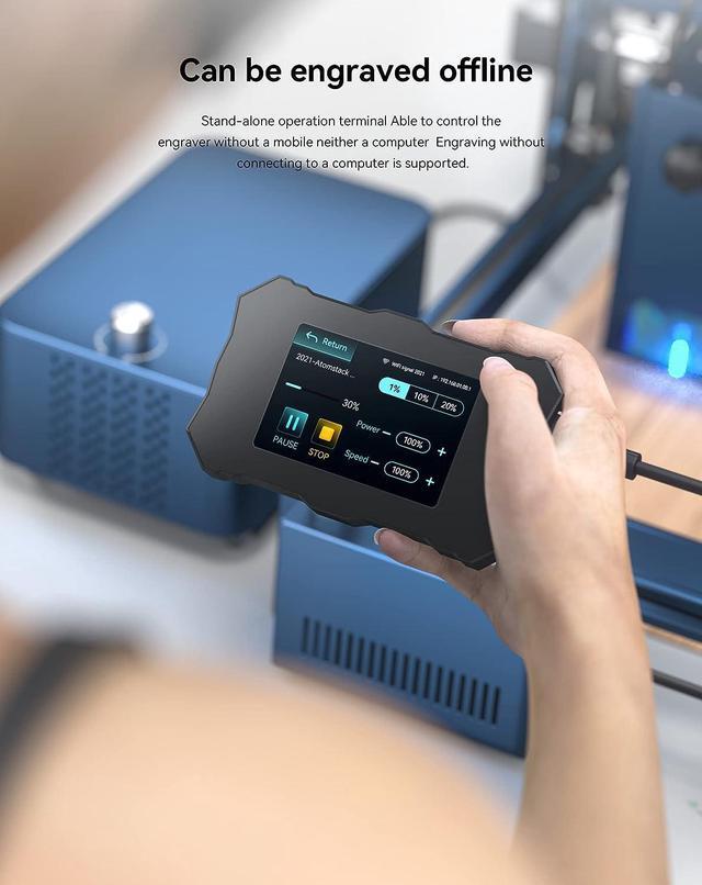 Alt view image 6 of 7 - ATOMSTACK A20 Pro Laser Engraver 130W, 20W Optical Power Laser Cutter with F30 Pro Air Assist Kit and Terminal Control Panel, Support Self-Developed Mobile Phone APP, Engraving Area 400x400mm