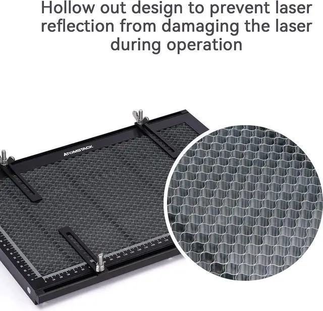 Alt view image 5 of 7 - ATOMSTACK Laser Engraver Honeycomb Working Table, Honeycomb Laser Bed Panel with Fixture for CO2 and Diode Laser Engraving Machine, 380x284x22mm
