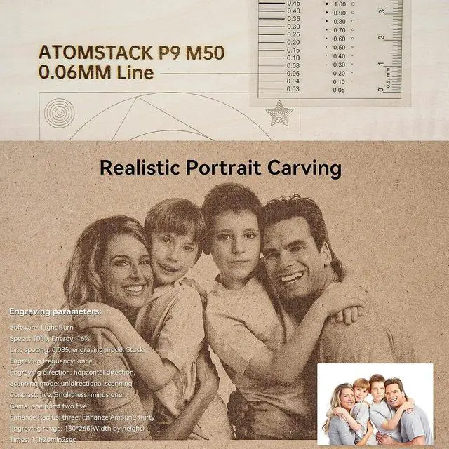 Alt view image 5 of 7 - ATOMSTACK P9 M50 Laser Engraver, 50W Laser Engraving Cutting Machine, 10W Laser Power, Touch Screen & 32-Bit Chipset, DIY Engraver Tool for Metal/Glass/Wood, Engraving Accuracy 0.01mm