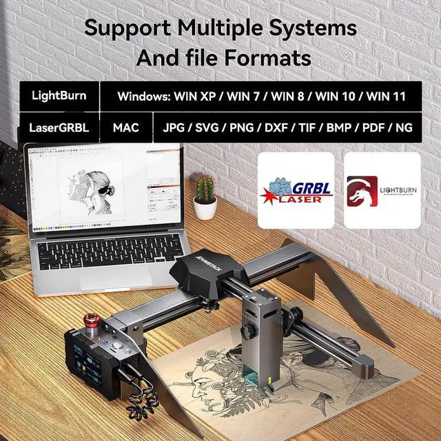 Alt view image 6 of 7 - ATOMSTACK P9 M50 Laser Engraver, 50W Laser Engraving Cutting Machine, 10W Laser Power, Touch Screen & 32-Bit Chipset, DIY Engraver Tool for Metal/Glass/Wood, Engraving Accuracy 0.01mm