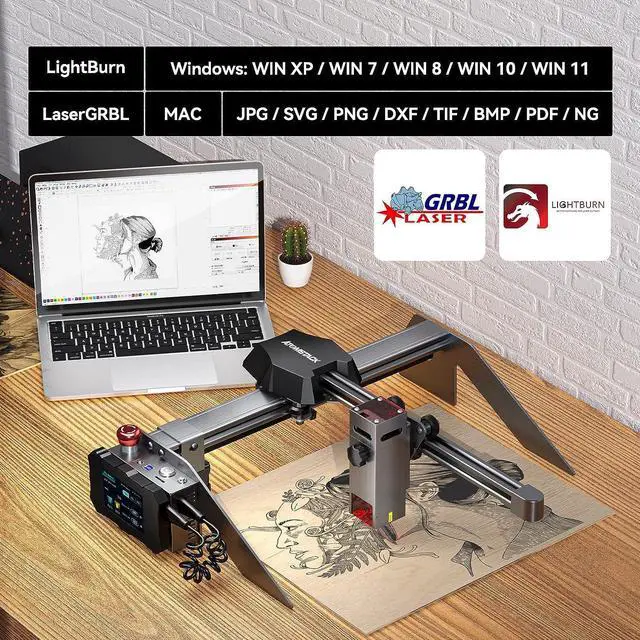 Alt view image 5 of 7 - ATOMSTACK P9 Laser Engraver, 40W Laser Engraving Cutting Machine5500mw lazer Engraver, Fixed-Focus Eye Protection DIY Engraver Tool for Metal, Wood, Leather, Vinyl, Area(9.84"x8.66")