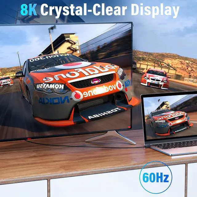 Alt view image 3 of 7 - ACASIS [ Certified Thunderbolt 4 Cable 6.6ft, 40Gbps Data Transfer, 100W PD Charging, 8K Video, Compatible with Thunderbolt 4/3, USB-C, USB4 Devices, Black (6.6ft/2m)