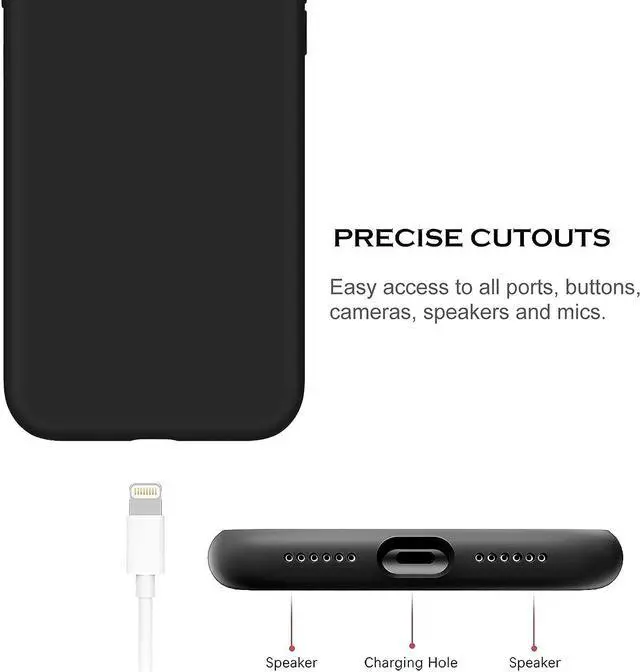 Alt view image 6 of 7 - iPhone SE 2022 Case,iPhone SE Case 2020,iPhone 8 Case,iPhone 7 Case Slim Liquid Silicone Soft Gel Rubber Protective Bumper Phone Cover for iPhone SE 3rd Generation/SE 2nd Gen/8/7 4.7 inch,Black