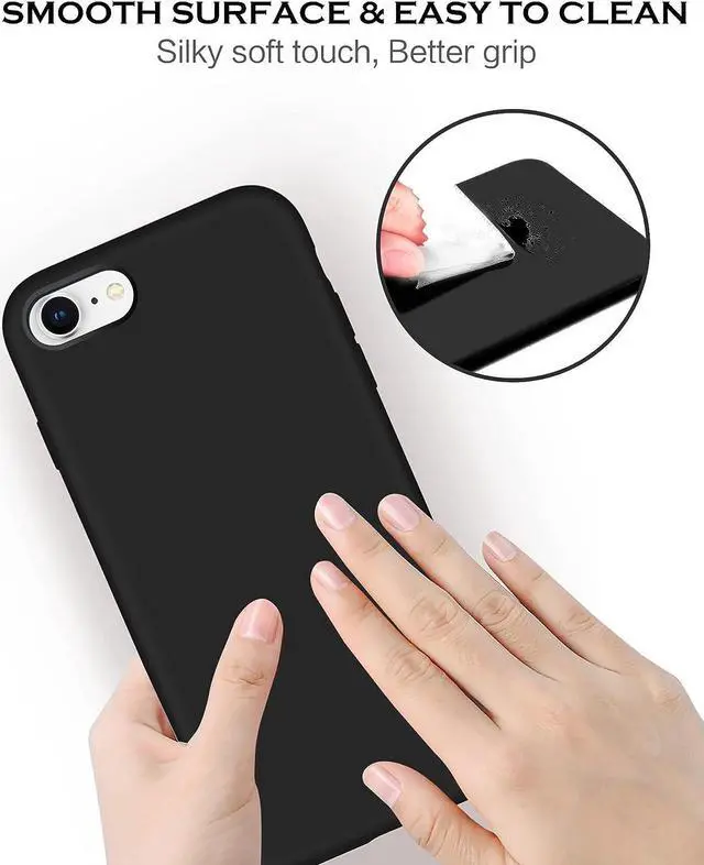 Alt view image 4 of 7 - iPhone SE 2022 Case,iPhone SE Case 2020,iPhone 8 Case,iPhone 7 Case Slim Liquid Silicone Soft Gel Rubber Protective Bumper Phone Cover for iPhone SE 3rd Generation/SE 2nd Gen/8/7 4.7 inch,Black