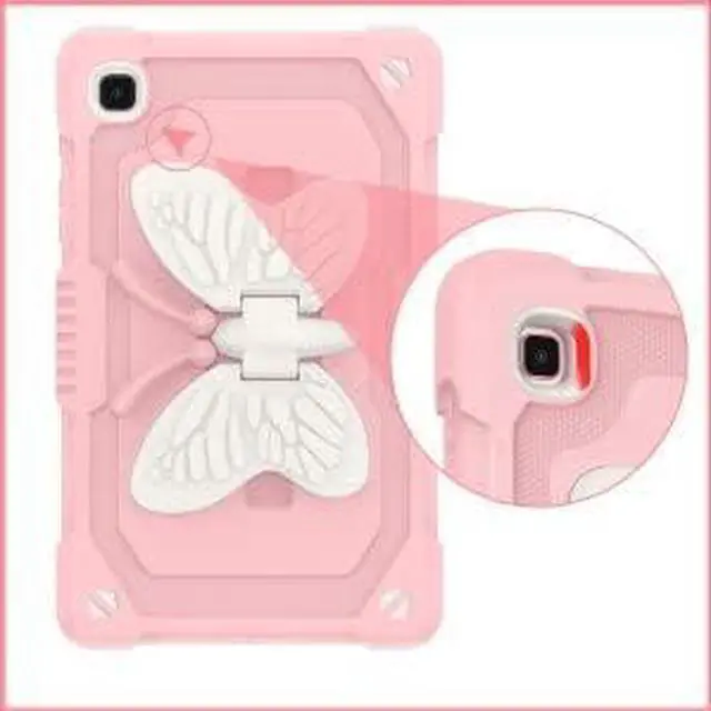 Alt view image 4 of 7 - Samsung Galaxy Tab A7 Lite Case,Galaxy Tab A7 Lite Case 8.7 Inch Silicone Kids Girls with Butterfly Kickstand Shockproof Protective Tablet Cover for Samsung Tab A7 Lite SM-T225/T220/T227,Pink