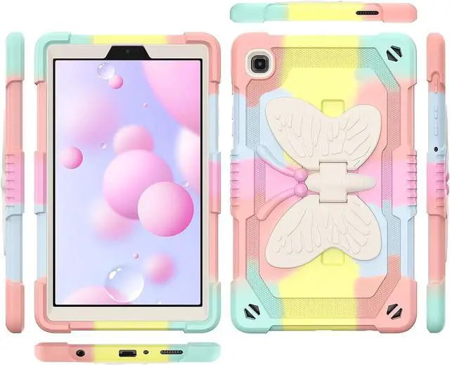 Alt view image 3 of 7 - Samsung Galaxy Tab A7 Lite Case 8.7 inch with Pencil Holder Kids Girls Women Kickstand Shockproof Protective Tablet Cover for Samsung Galaxy Tab A7 Lite 8.7" SM-T225/T220/T227, Colorful Pink