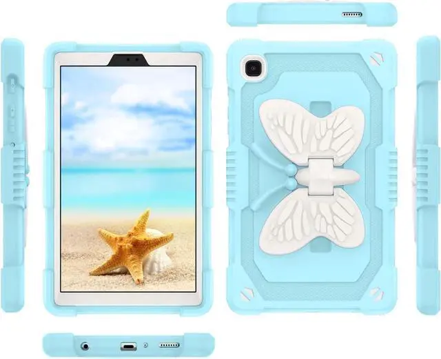 Alt view image 2 of 7 - Samsung Galaxy Tab A7 Lite Case,Galaxy Tab A7 Lite Case 8.7 inch with Butterfly Wings Kickstand Kids Girls Shockproof Protective Tablet Cover for Samsung Tab A7 Lite 8.7" SM-T225/T220/T227,Blue