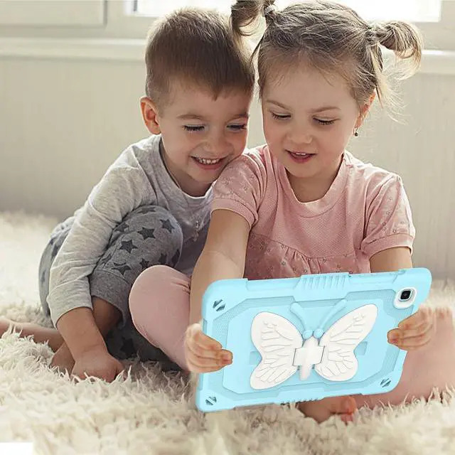 Alt view image 7 of 7 - Samsung Galaxy Tab A7 Lite Case,Galaxy Tab A7 Lite Case 8.7 inch with Butterfly Wings Kickstand Kids Girls Shockproof Protective Tablet Cover for Samsung Tab A7 Lite 8.7" SM-T225/T220/T227,Blue