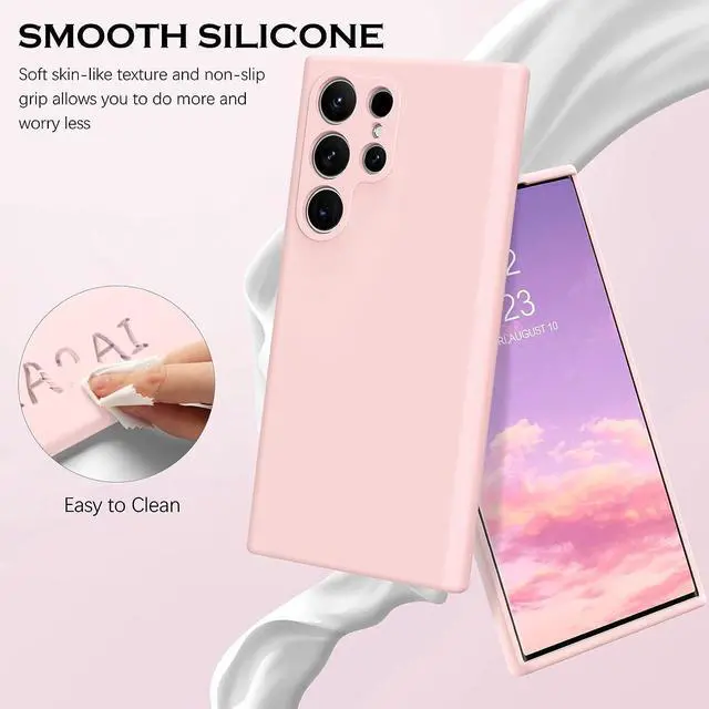 Alt view image 2 of 7 - Designed for Samsung Galaxy S23 Ultra Case, [Compatible with MagSafe] Magnetic Liquid Silicone Slim Fit Camera Protector Women Girls Soft Shockproof Protective Phone Cover 6.8 Inch, Light Pink