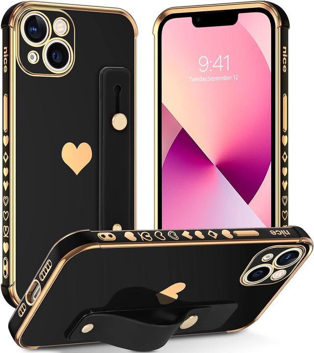 Nouveau Coque Kickstand Case pour iPhone 13 avec support rose - ✓