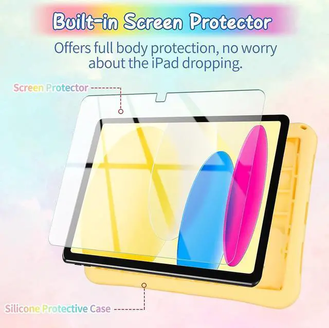 Alt view image 3 of 7 - for iPad 9th Generation Case iPad 8th/7th Generation Case 2021/2020/2019 with Rotating Kickstand Keychain Silicone Case for Girls Women Cute Cat Protective Tablet Cover for iPad 10.2 inch Pink